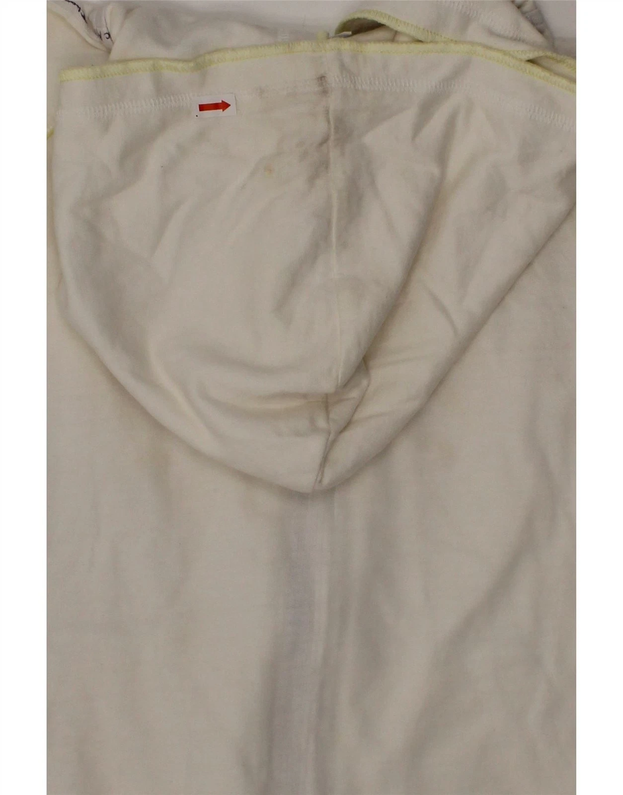 OFF WHITE Felpa con cappuccio zip grafica CHAMPION bambina 13 14 anni XL bianco sporco cotone AY15