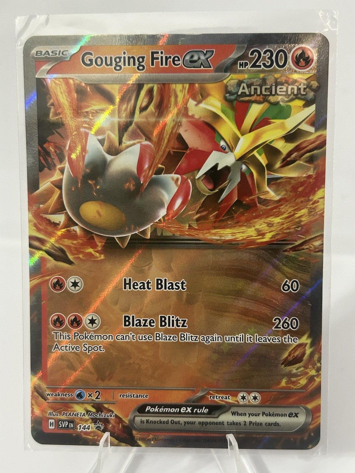 Gouging Fire ex SVP 144 Black Star Promo Holo Rare Pokemon TCG Card NM