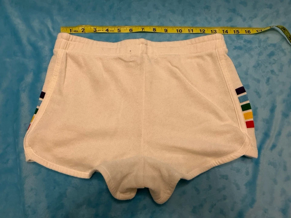 De Colección Derek Corazón Pantalones Cortos Mujer S Blanco Sudaderas Mini Micro Orgullo Arco Iris Botín Y2K Foto 2 de 4