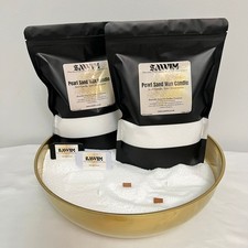 Eco Candle Sand Wax Natural Pearl Candle Vegan 1Kg With 50 Wood Crackle Wicks
