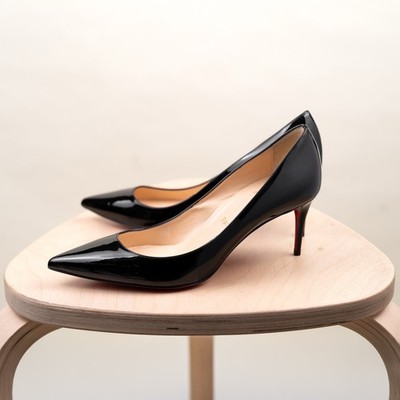 Christian Louboutin Kate 70mm Pumps Black Patent Calf Leather EU36