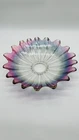 VTG Federal Glass Celestial Iridescent Ruffled Bowl Aurora Purple Blue 63 Years