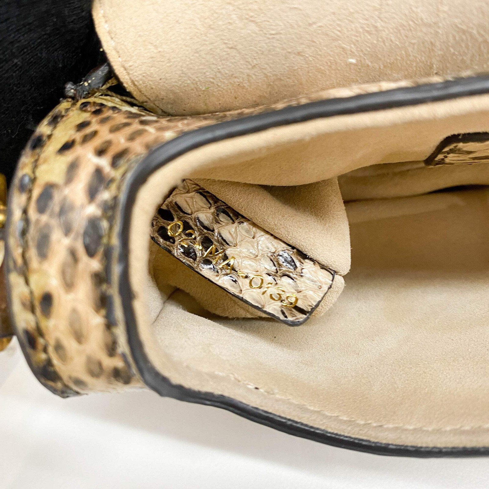 DIOR Mini Saddle Brown Embossed Python Two Way Bag — image 14