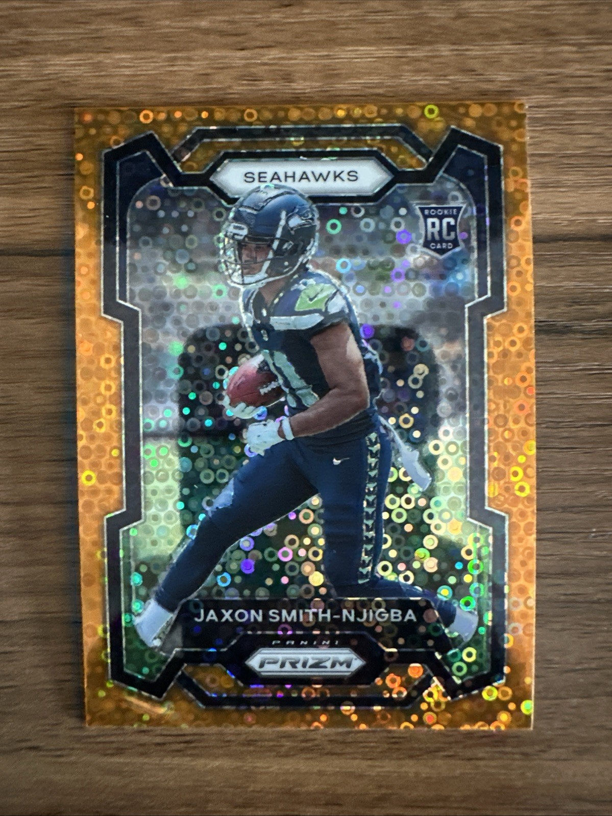 2023 Panini Prizm Orange Disco RC #390 Jaxon Smith Njigba Seattle Seahawks