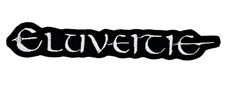 ELUVEITIE WHITE LOGO shaped border EMBROIDERED PATCH