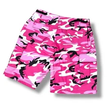 Rothco Military Camo & Solid Army Fatigue Pink Cargo Combat Shorts XL (39”-43”)