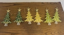 Glitter Christmas Tree Ornaments 6 Inches Set Of 6