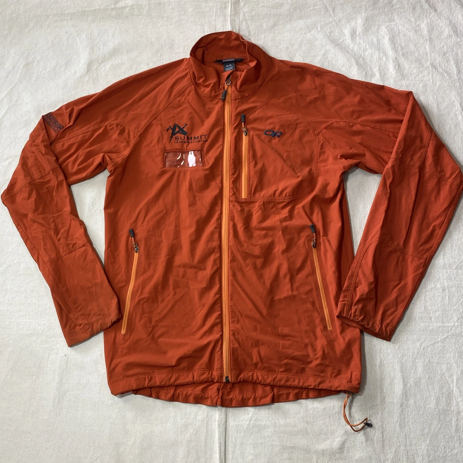 Outdoor Research Jacket Zip Up size M Orange Nylon Summit Learning Center