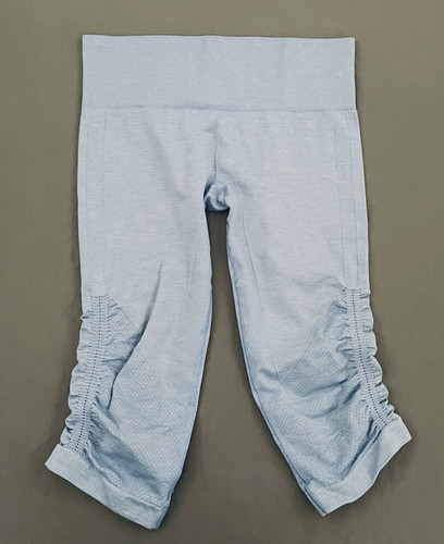 Lululemon Scrunched Ruched Leggings Womens Size 8 Blue Capri Ebb & Flow Crop