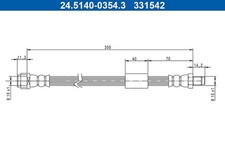 Bremsschlauch ATE 24.5140-0354.3 für MERCEDES KLASSE W212 Model S212 CLS C218