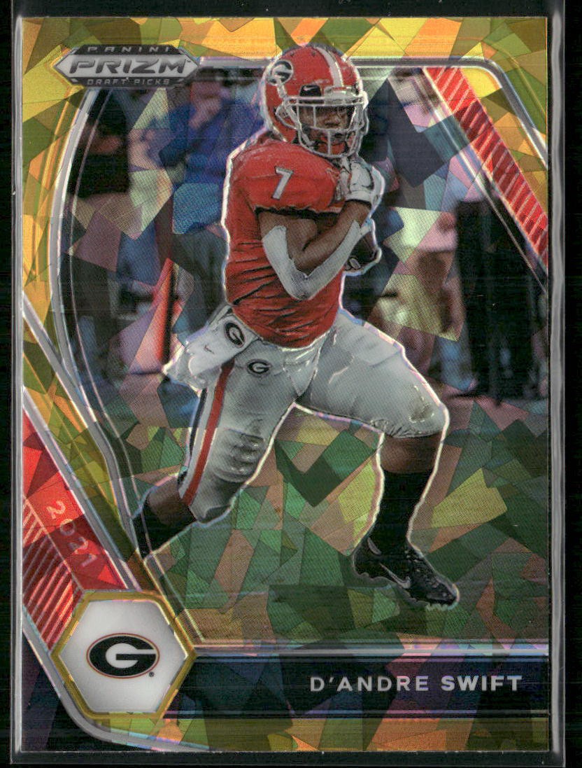 2021 Panini Prizm Draft Picks Collegiate #75 D'Andre Swift Gold Ice