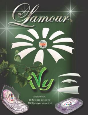 Lamour Ivy Coffin Nail Tips - Box 100 tips *pick (Clear, Natural, White)