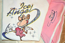 Ladies M/L 2pc AUGUSTA Sportswear Ice Angel Figure Skating Graphic SHORT Set