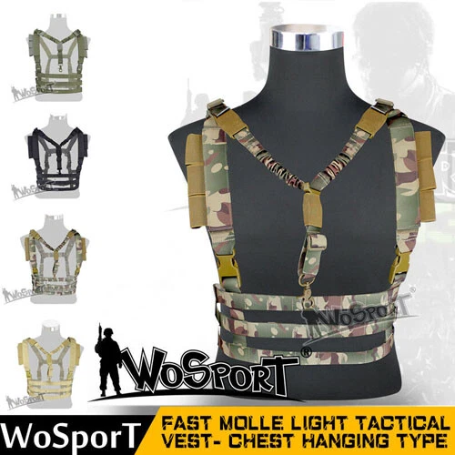 WorSporT VE-37 Tactical Hunting Paintball Molle Chest Rig Hanging Vest w/ Sling - Picture 1 of 11