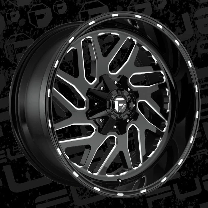 Llantas negras brillantes de 20 pulgadas Ford F250 F350 combustible todoterreno Triton D581 20x10 Foto 2 de 4