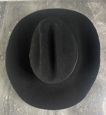 Vtg Resistol Ty Murray Cowboy Hat Felt Black 7 1/4 Self Vtg Resistol Ty Murray Cowboy Hat Felt Black 7 1/4 Self