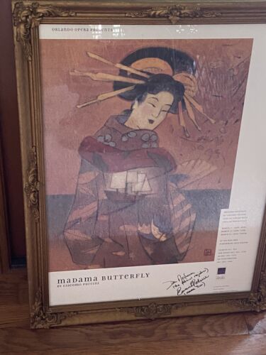 Orlando Opera Madama Schmetterling gerahmtes Poster Illustrator Larry Moore, signiert - Bild 2 von 6