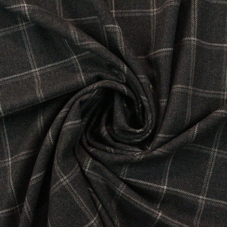 CLARENCE HOUSE KNIGHTSBRIDGE CHARCOAL GRAY CHECK 100% WOOL FABRIC BY YARD 59"W - Image 4 of 4
