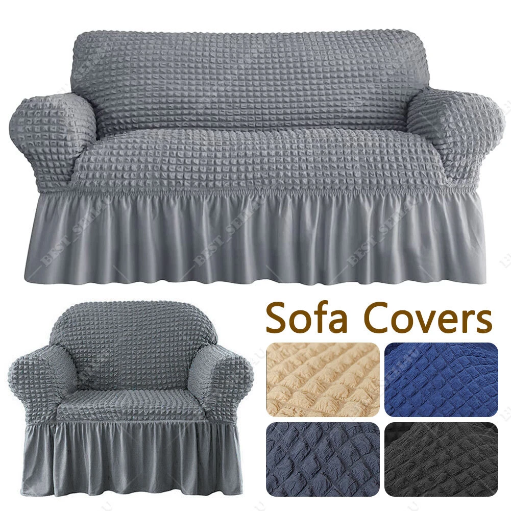 3D Bubble Lattice Sofa Couch Covers 1 2 3 Seater Non Slip Slipcover Protector