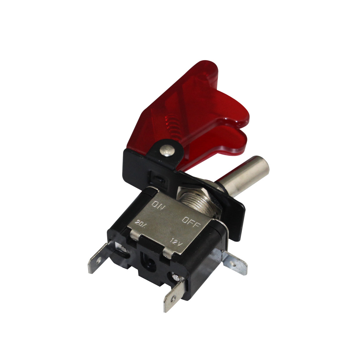 Interrupteur à Bascule LED Rouge 12V Avec Capot De Sécurité - Lot De 2 Neuf