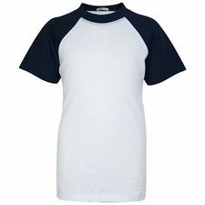 Kids Boys Navy T Shirts Plain American Baseball Short Raglan Sleeves Sports Tees