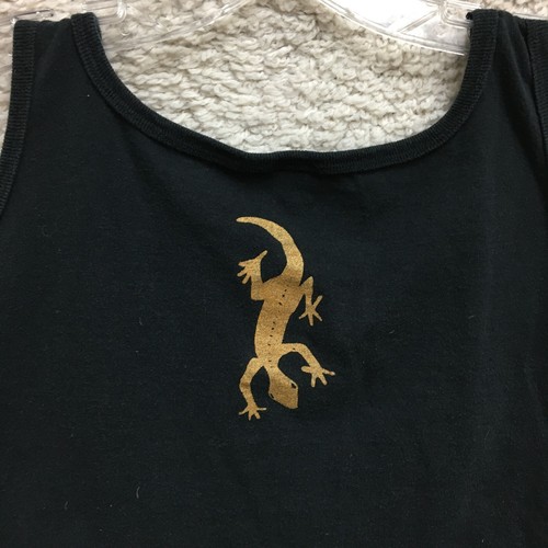 VINTAGE Hawaiian Wildlife Tank Top Large Adult Black Lizard Sleeveless Womens L - Picture 8 of 11