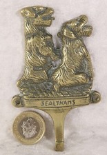 Sealyham Terrier brass single hook wall hanging lead coat key hook pedigree dog