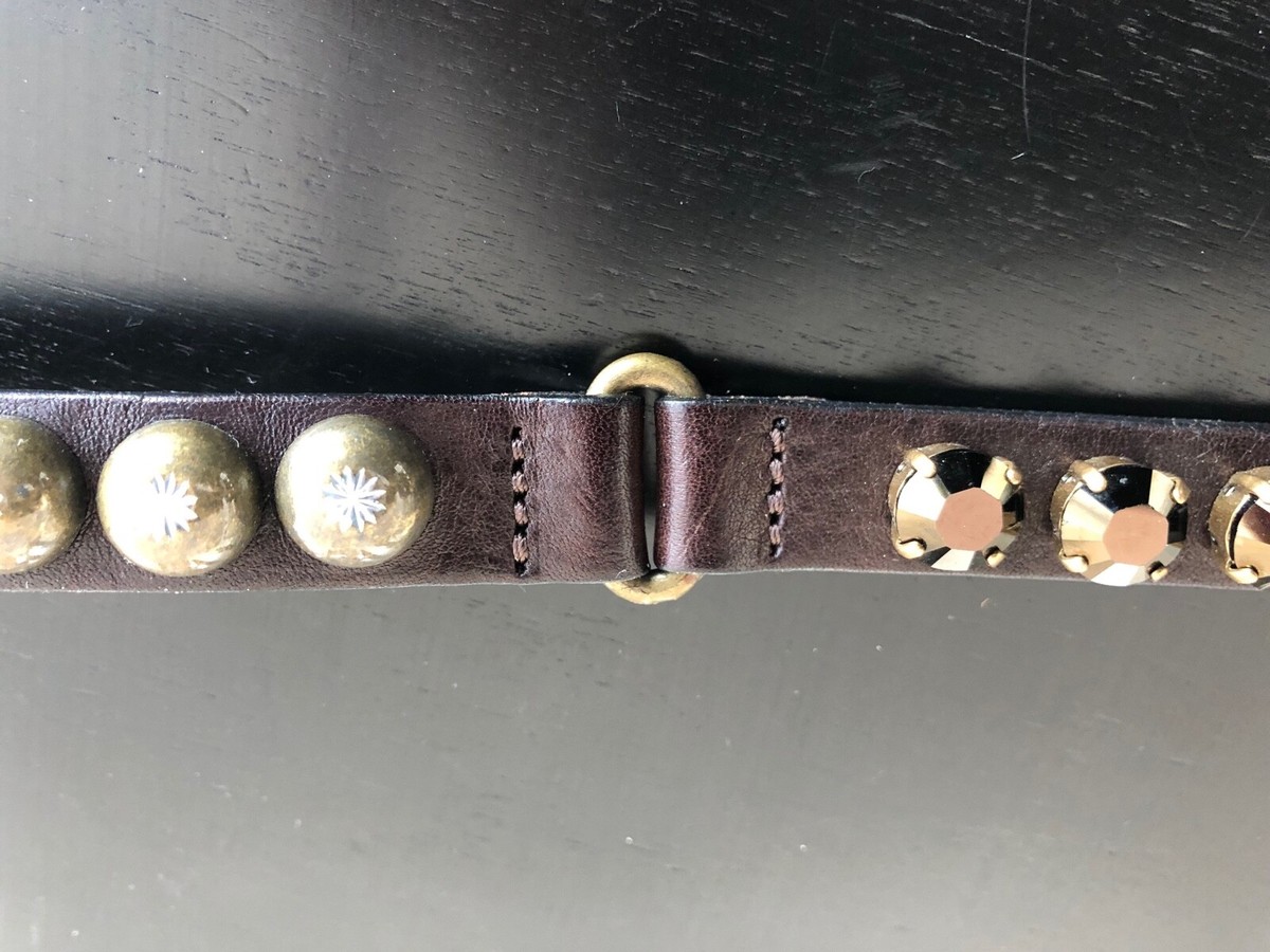 Ronald Pineau Skinny Green Brass Studded .75\