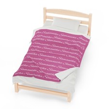 Pink Custom Personalized Velveteen Plush Blanket