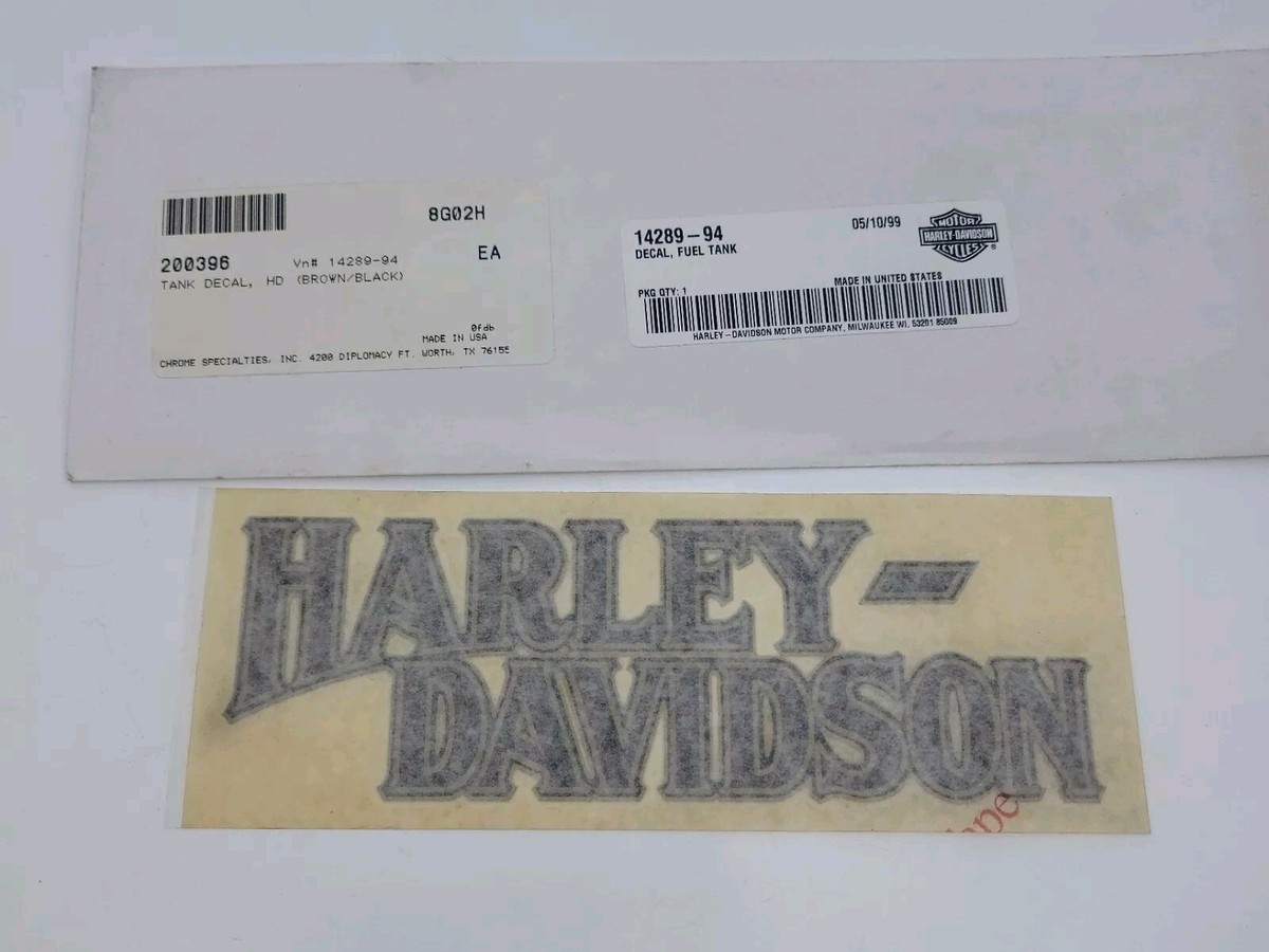 Genuine Harley Davidson OEM 14289-94 Brown & Black Tank Decals