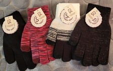 SO Magic Tech Knit Gloves Women Touchscreen Compatible Set 4 Assorted One Size