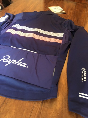 Rapha Brevet Gore-Tex Infinium long sleeve jersey Navy Size L - Picture 7 of 23