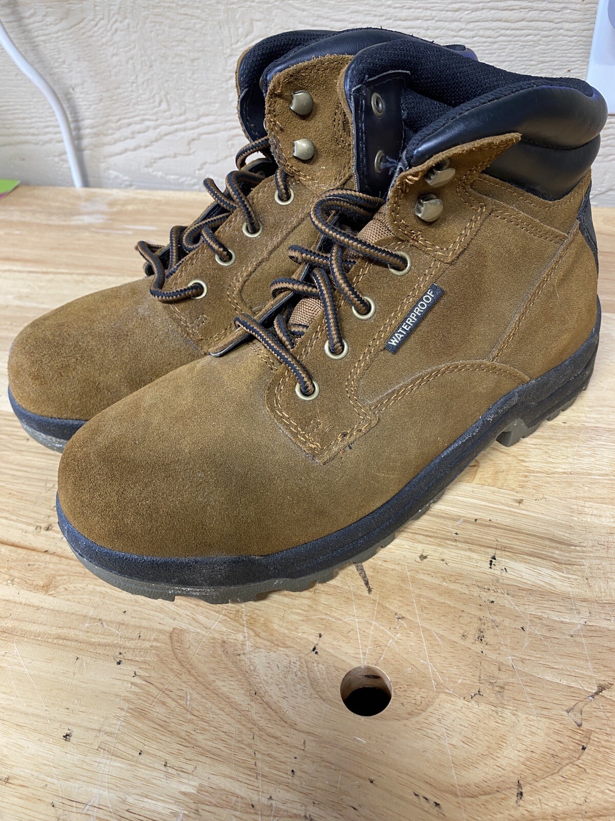 Brahma Men's Bravo Waterproof Suede Upper Ankle Work Hiking Boots Tan