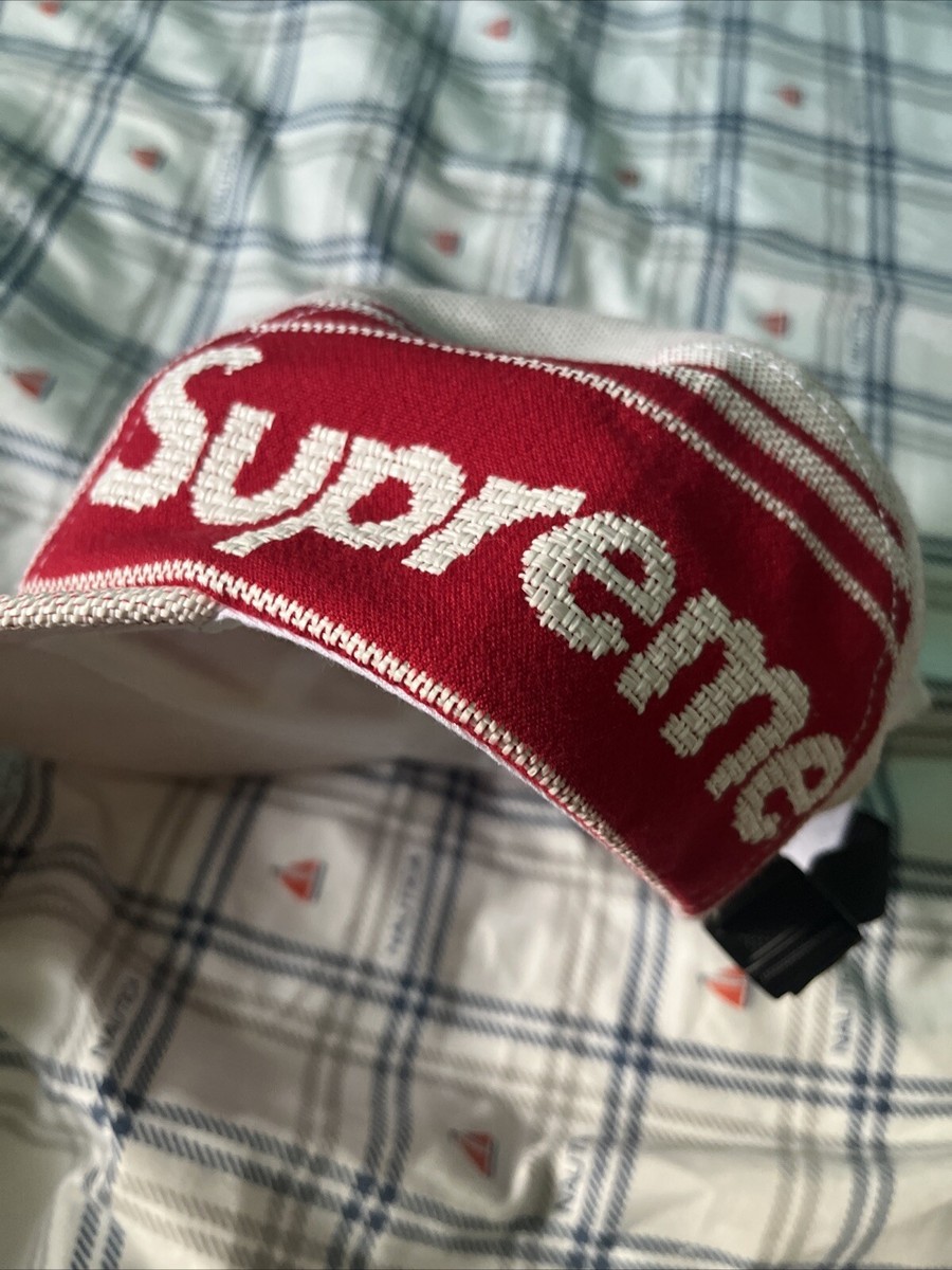 Supreme 19SS Raffia Woven Logo Camp Cap Supreme Raffia Woven