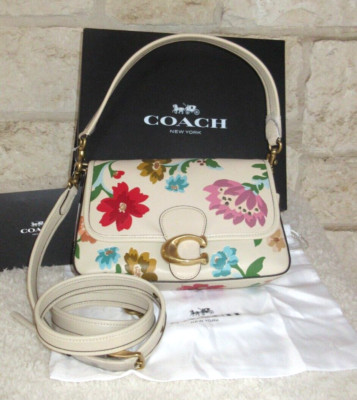 NEW COACH Soft Tabby Bag in Floral, Convertible, 2 Straps, Dust bag + Giftbox