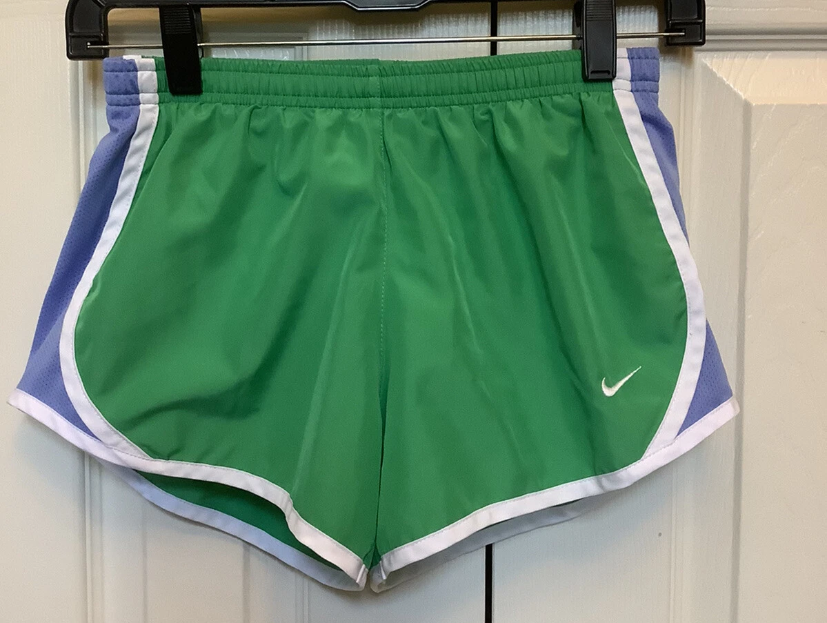 Nike Running Shorts Built In Underwear Green Girls Size Medium 455912-343