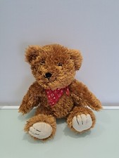 Doudou Peluche Lulu Castagnette Ours Marron Au Bandana Rouge 30 Cm