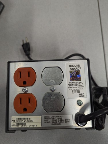 POWERVAR Ground Guard Power Conditioner Two Outlets ABCG100-11 (66012-63R) - 第 2/3 張圖片