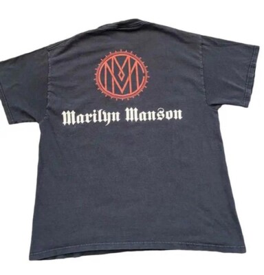 Rare 00's Giant Tag T-Shirt Marilyn Manson Print Band Size 2XL F/S