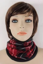 Women Scarf Turtle Neck Warmer Head Cover Outdoor Face Mask Sport Red Geometric