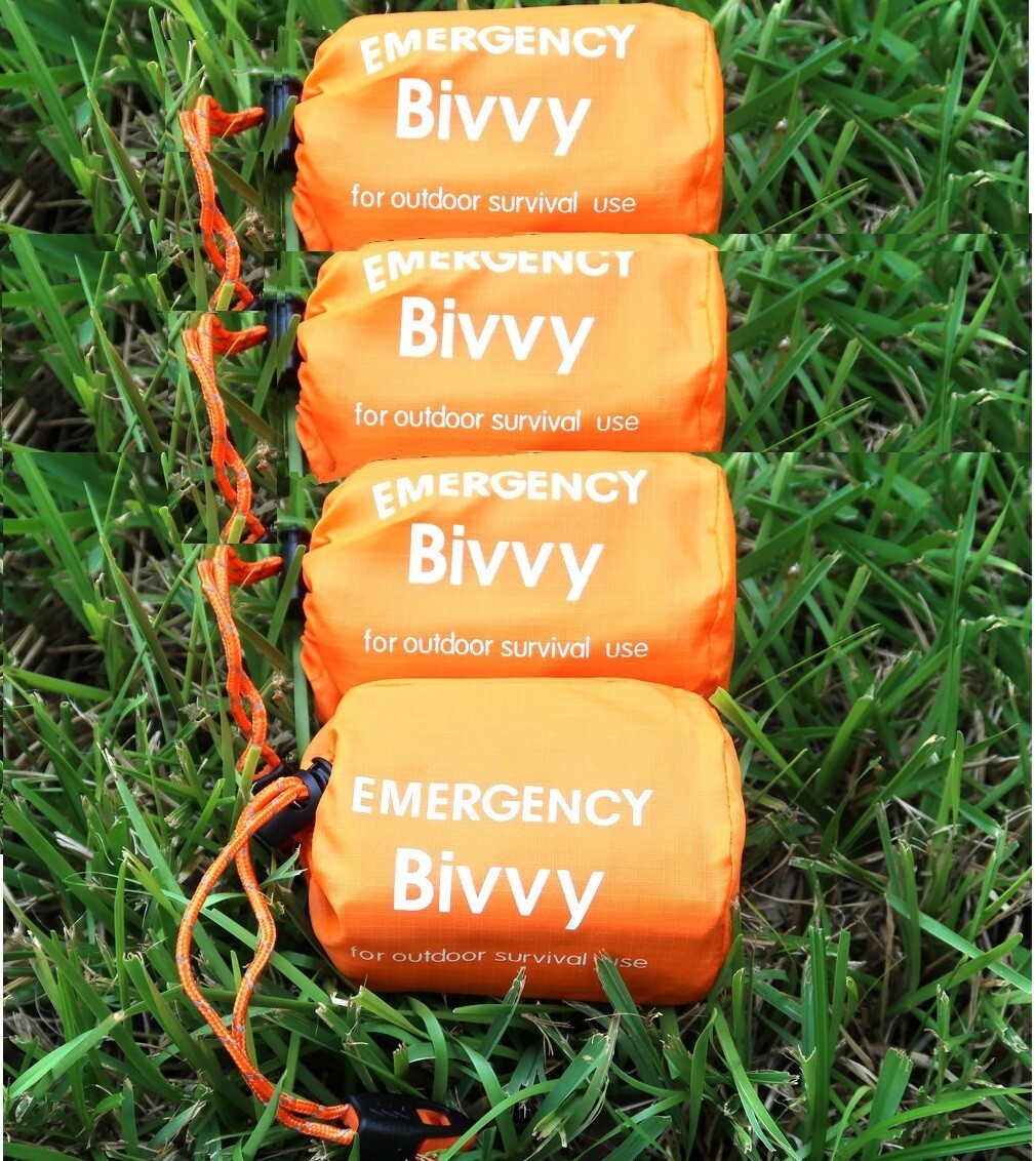 4 Piezas Emergencia Saco de Dormir, Supervivencia Vivac Acampada Manta Invierno