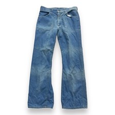 Vintage 70s Lee Medium Wash Boot Cut Jeans Distressed 30 29