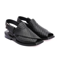 Black Sandals Men Brown Woven Men Shoes Vacation Beach Shoes