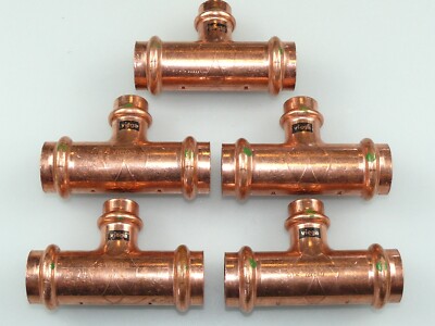 5 x VIEGA PROFIPRESS T-STÜCK 22 MM x 15 MM x 22 MM PRESSFITTINGE SANPRESS 292027