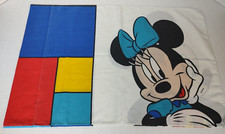 Vintage Disney Mickey Mouse Minnie Mouse Pillow Case Color Block Double Sided