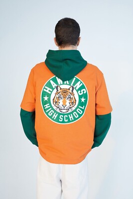 H&M x STRANGER THINGS Netflix ORANGE Hawkins High School Tigers