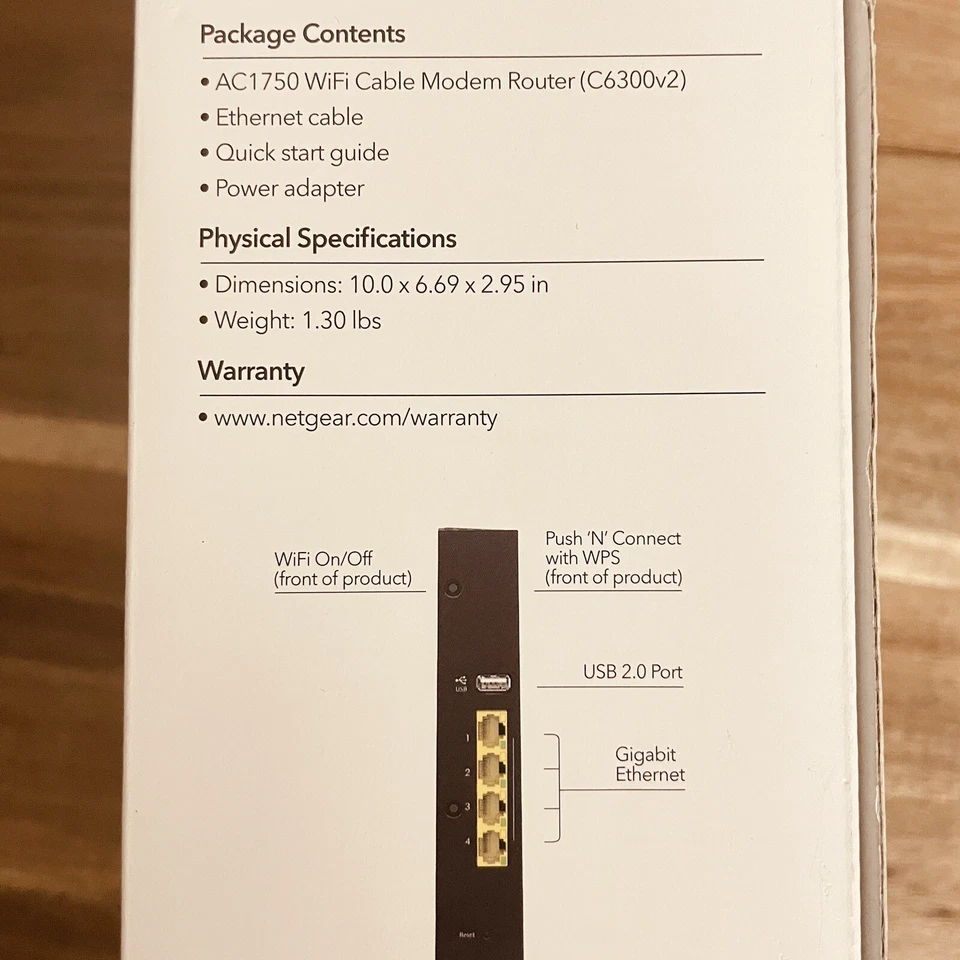 Router módem cable WiFi Netgear AC1750 DOCSIS 3.0 nuevo en caja Foto 2 de 4