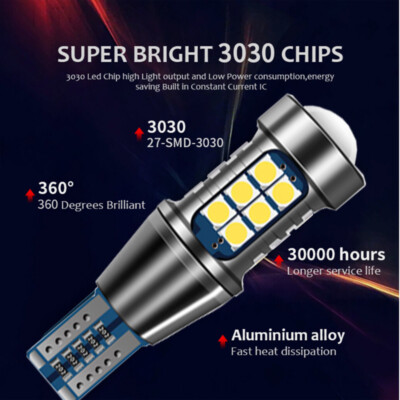 2x Canbus LED T15 W16W 1200LM 27SMD` Glühlampe Rückfahrlicht Rücklicht DE HOT