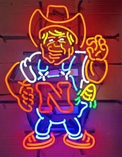 Nebraska Herbie 24"x20" Neon Sign Lamp Real Glass Gift Show Beer Bar Wall Decor