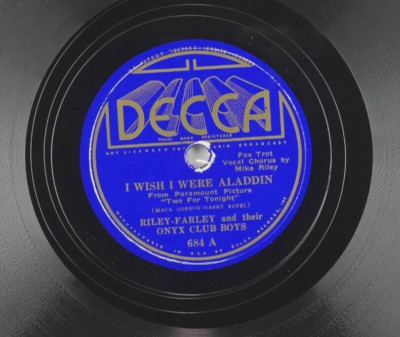 RILEY FARLEY I Wish I Were Aladdin / You're Wicky DECCA 684 10'' 78rpm